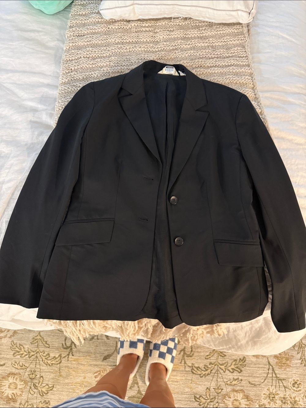 Women’s Vintage Black Blazer - Tailored Single-Breast Jacket